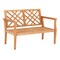 Natural Wooden Outdoor Garden Bench with Comfy Armrests and Backrest Suitable for 2-Person